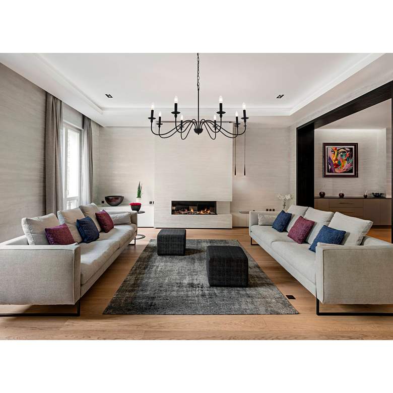 Image 1 Elegant Lighting Rohan 42" Wide Matte Black 8-Light Chandelier in scene