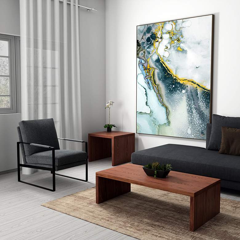 Image 1 Abby 23 3/4"W American Walnut Veneer Wood Square Side Table in scene