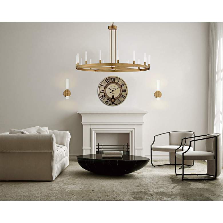 Image 1 Maxim Ovation 13" High Gold LED 2-Light Wall Sconce in scene