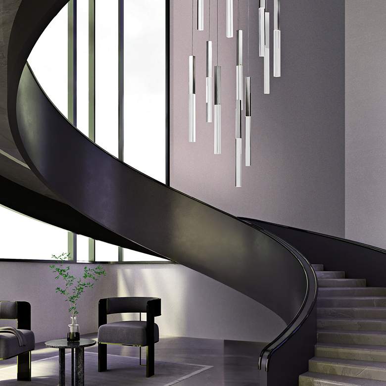 Image 1 Eurofase Benicio 42" Wide Gold and Black LED Linear Chandelier in scene