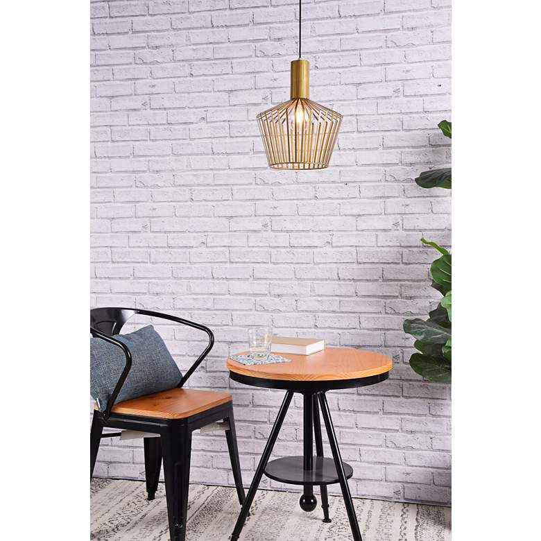 Image 1 Ronnie 11 1/2" Wide Brass Iron Mini Pendant in scene