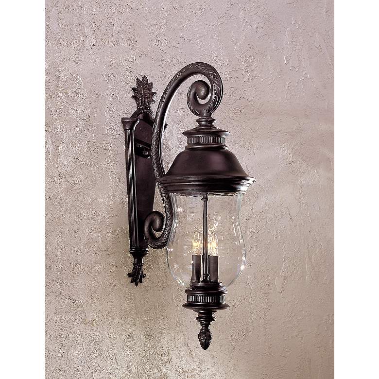 Image 5 Minka Newport Collection 28" Traditional Scroll Arm Outdoor Wall Lamp in scene