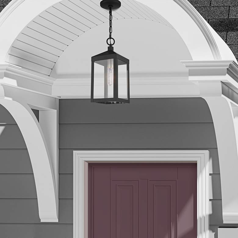 Image 1 Nyack 14 1/2" High Black Outdoor Hanging Light in scene