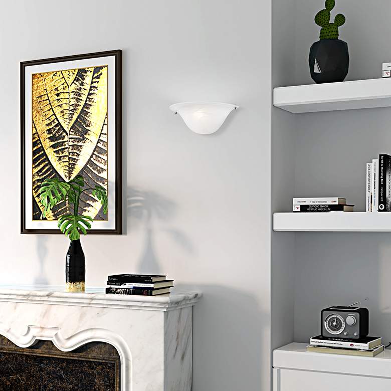 Image 1 Wynnewood 1 Light Painted Satin Nickel Wall Sconce in scene