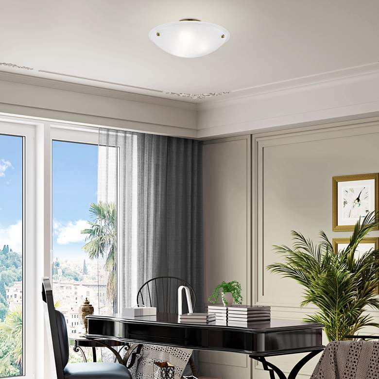 Image 1 Oasis 20" Wide Antique Brass Bowl Ceiling Light in scene