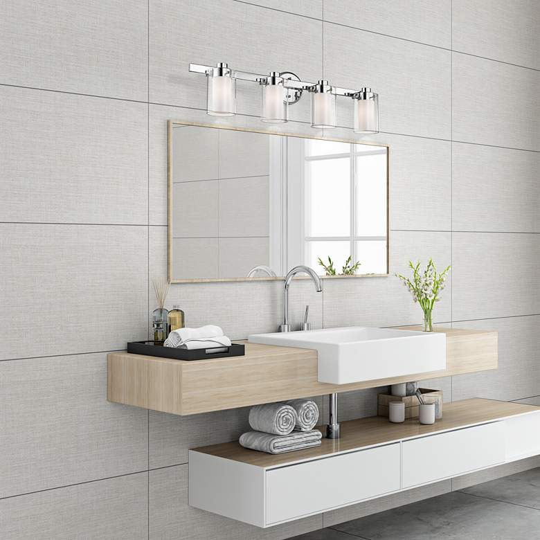 Image 1 Manhattan 31 1/2" Wide Polished Chrome 4-Light Bath Light in scene