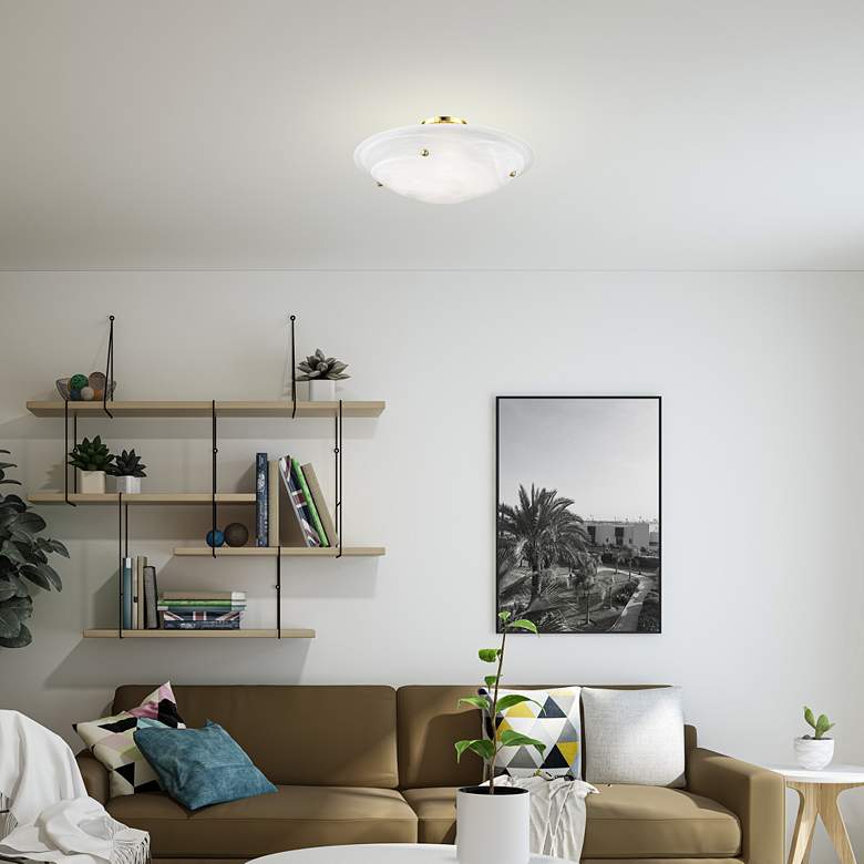 Image 1 Oasis 24" Wide Polished Brass Celling Light in scene