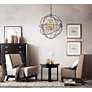 1_Cordelia 32" Wide Black and Gold 8-Light Pendant in scene
