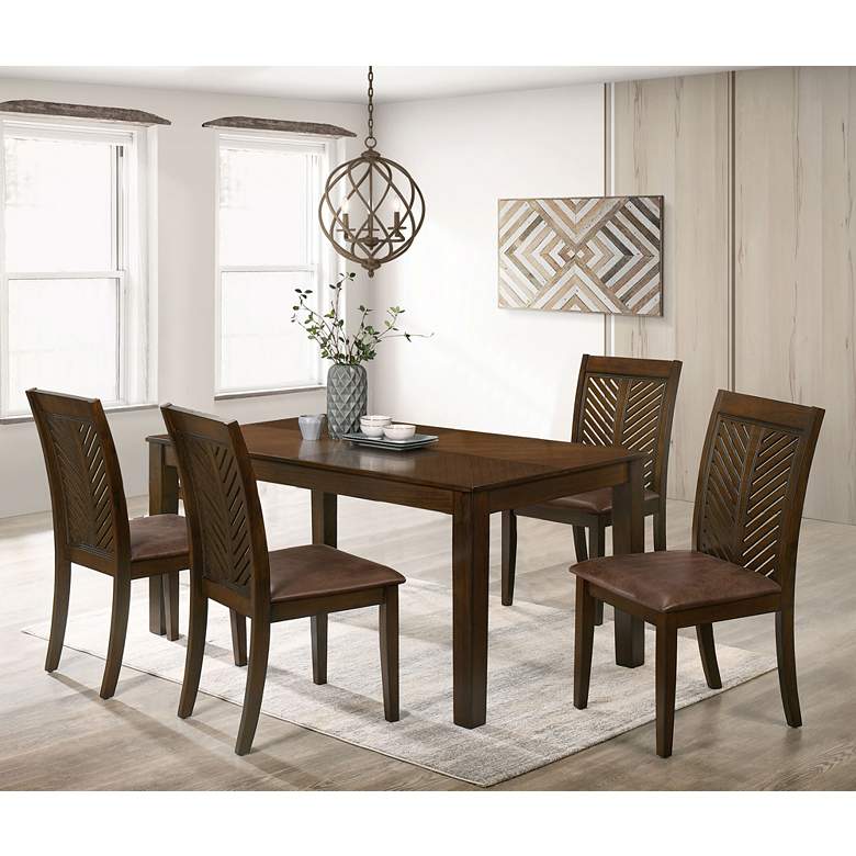 Image 1 Cambrils 65 inch Wide Walnut Wood Rectangular Dining Table in scene