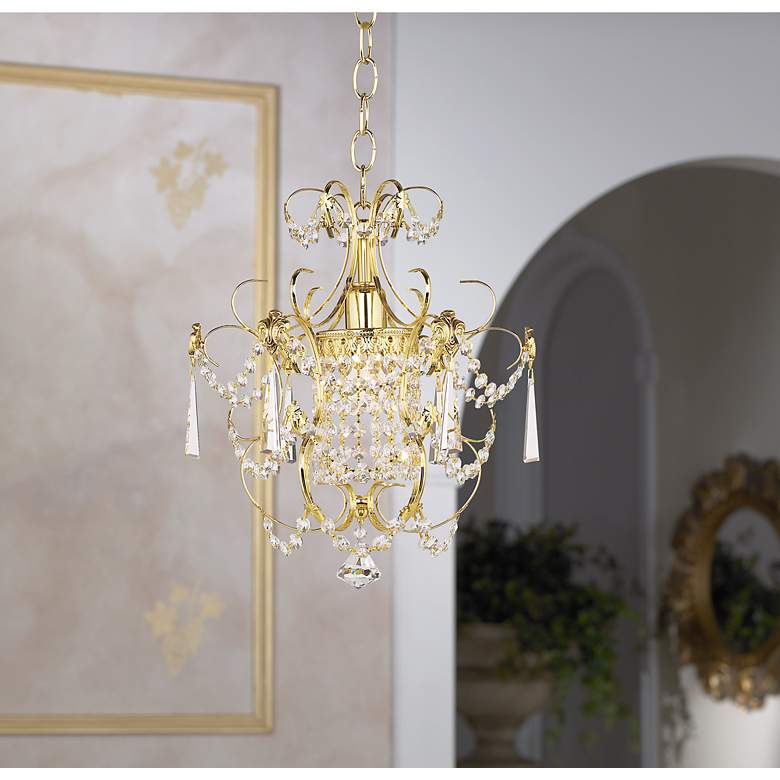 Image 1 Schonbek Century 12 1/2 inchW Aurelia Gold Pendant Chandelier in scene