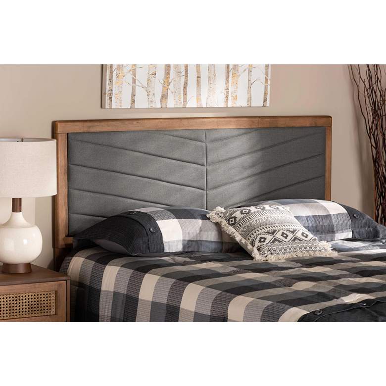 Image 1 Baxton Studio Iden Dark Gray King Size Headboard in scene