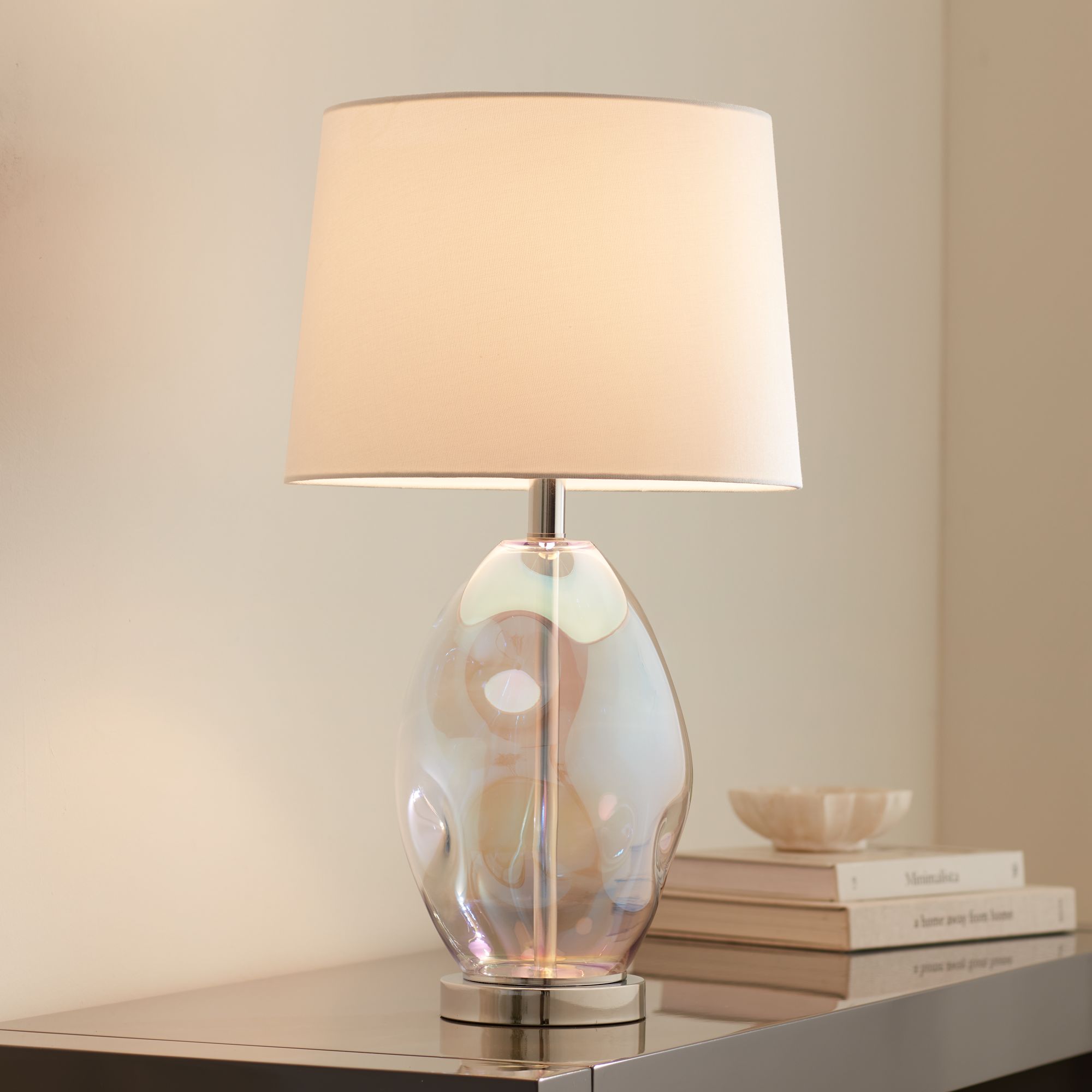 Image 1 Daniella 24 3/4" High Clear Iridescent Glass Table Lamp in scene
