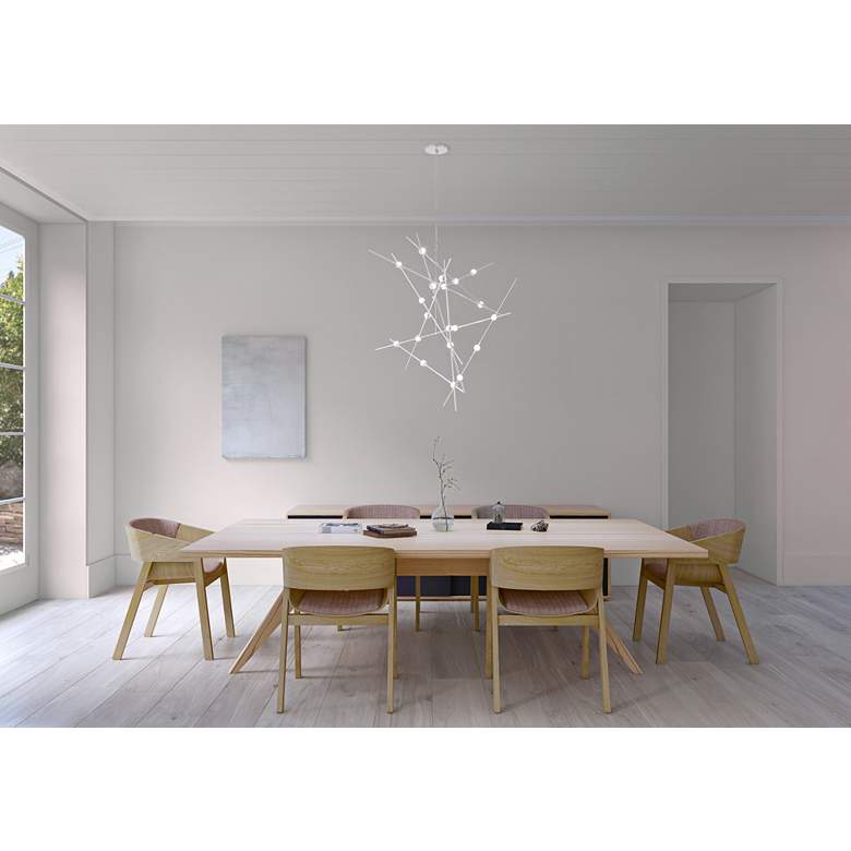 Image 1 Constellation Aquila 37 1/4"W Satin Nickel LED Chandelier in scene