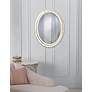 1_Howard Elliott Emma 25" x 33" Glossy White Oval Wall Mirror in scene