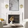 1_Aruba 16 3/4" High White Gold Metal Wall Sconce in scene