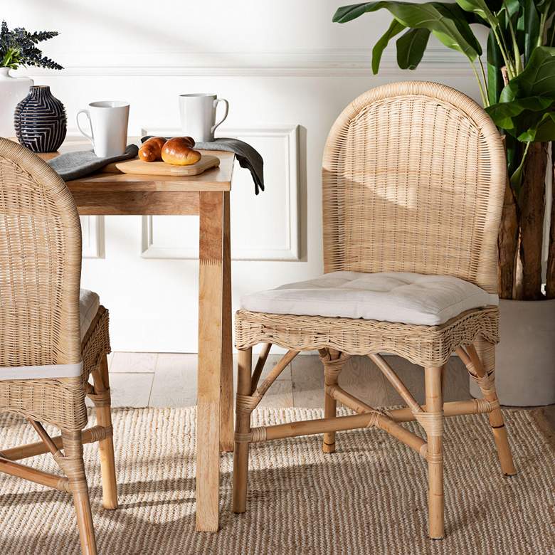 Image 1 Kora Natural Woven Rattan Dining Chair in scene