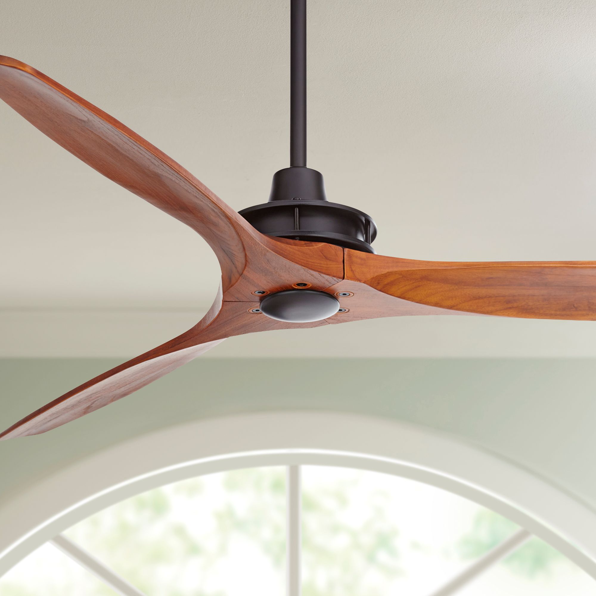 Image 1 52" Windspun Black-Walnut Modern DC Fan by Casa Vieja with Remote in scene