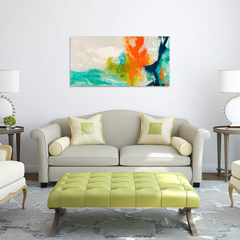 Image 1 Tidal Abstract 1 48" Wide Tempered Glass Graphic Wall Art in scene