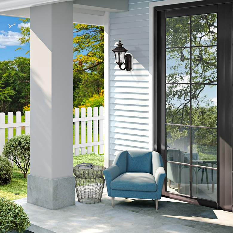 Image 1 Oxford 15 1/2" High Bronze Outdoor Wall Light in scene