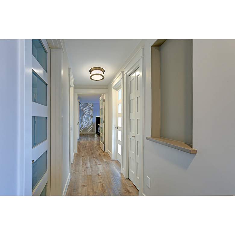 Image 1 Sonna 11" Wide Heritage Brass Ceiling Light in scene