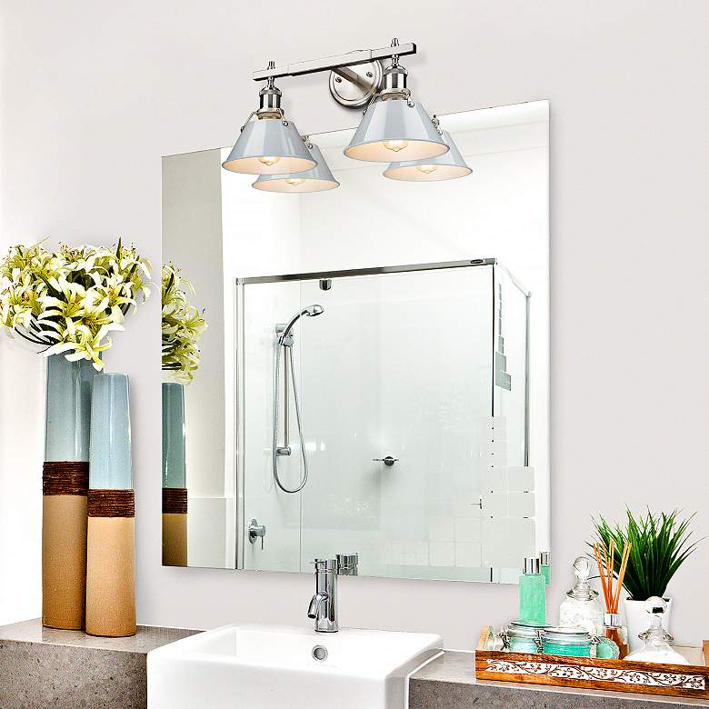 Image 1 Orwell 10" High Pewter 2-Light Wall Sconce in scene