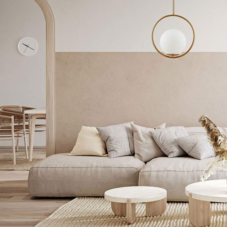 Image 1 Dainolite Adrienna 15 3/4" Wide Aged Brass Modern Orb Pendant Light in scene