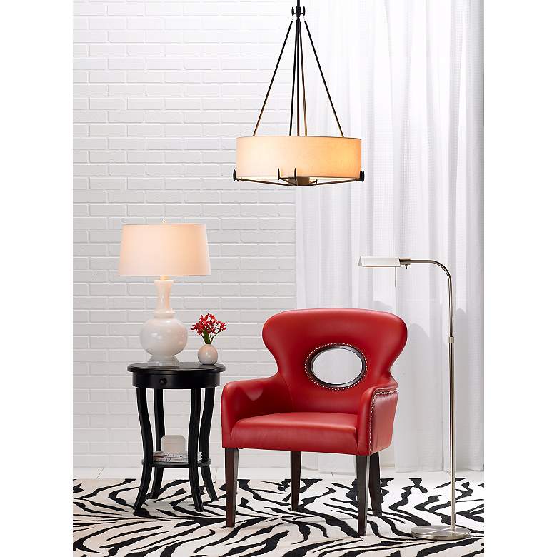 Image 1 Robert Abbey Harriet 27" High Round Gourd White Glass Table Lamp in scene