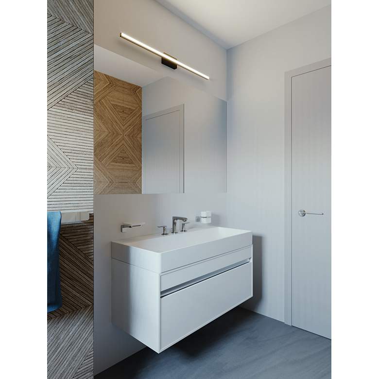 Image 1 AFX Barlow 24" Wide Black LED Linear Vanity Bath Light in scene