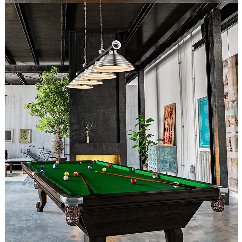 Image 1 Cordon 81 3/4" Wide Black And Brushed Nickel 4-Light Pendant in scene