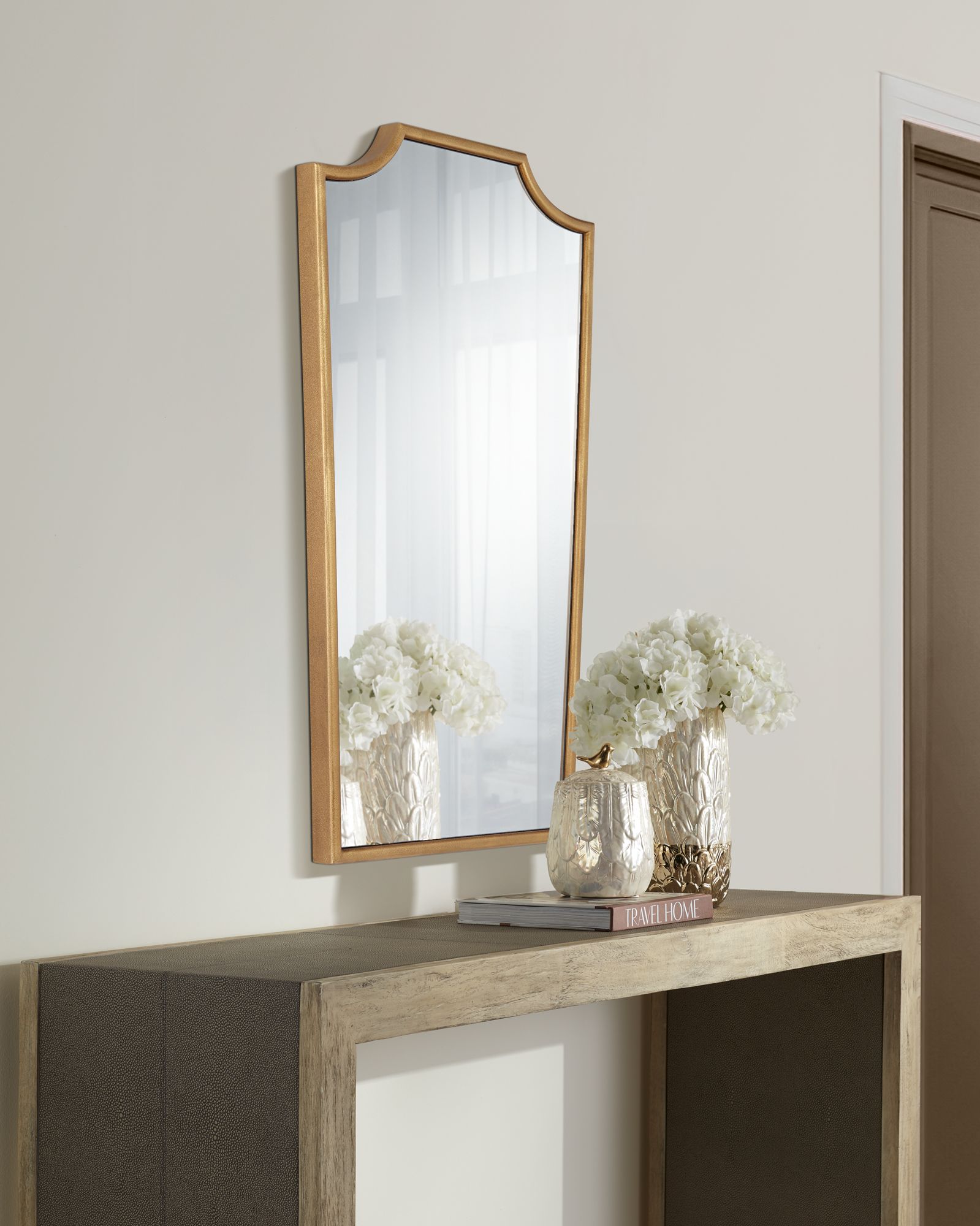 Image 1 Uttermost Champlain 22 x 36 3/4" Warm Gold Wall Mirror in scene