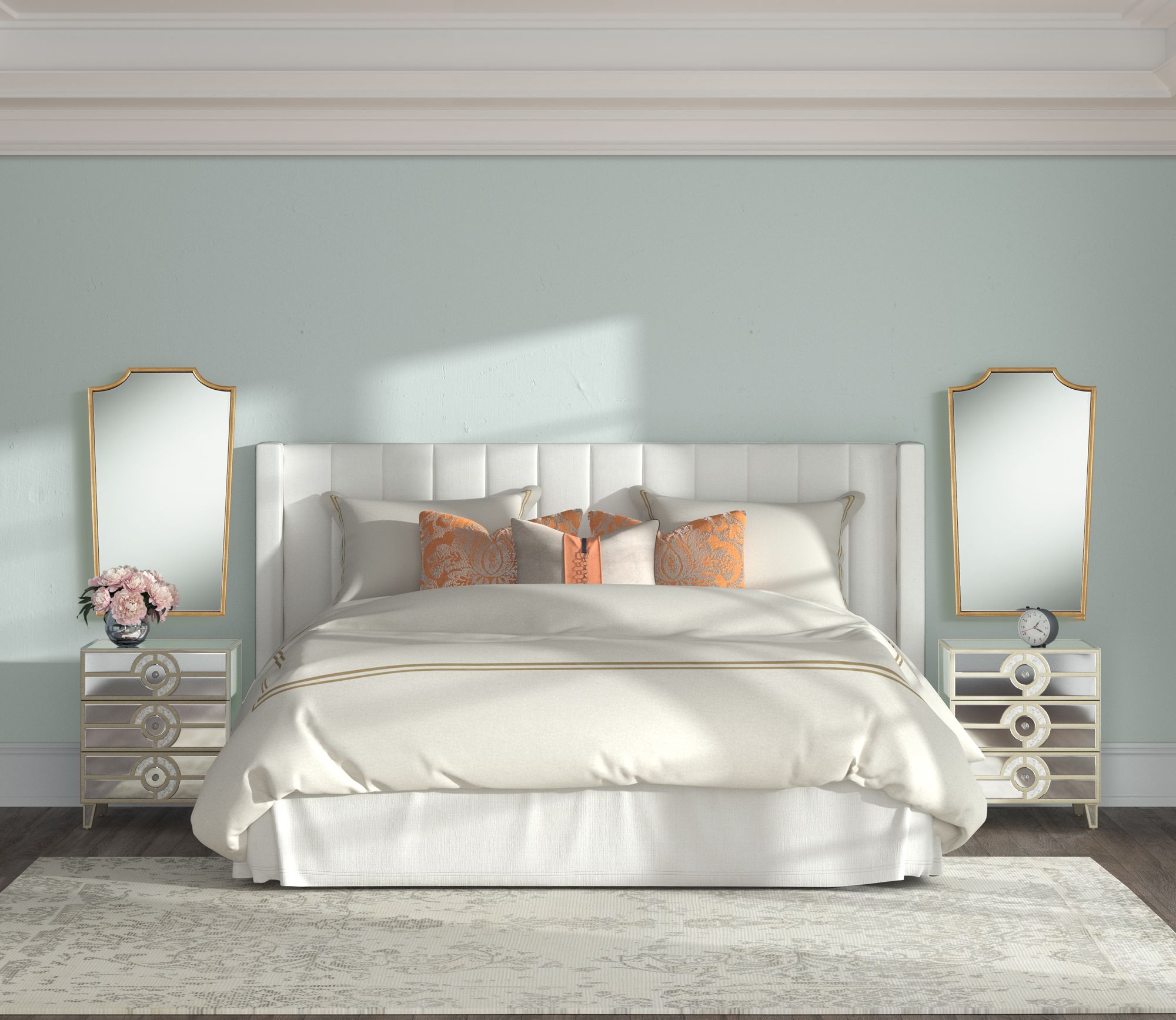 Uttermost Champlain 22 x 36 3/4" Warm Gold Wall Mirror in scene