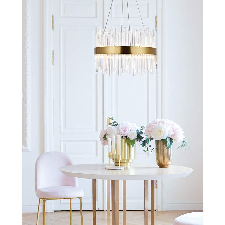 Image 1 Dallas 20" Wide Gold and Crystal Pendant Light in scene