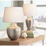 Barnes and Ivy Brighton 27 Brushed Nickel Hammered Pot Table Lamp in scene