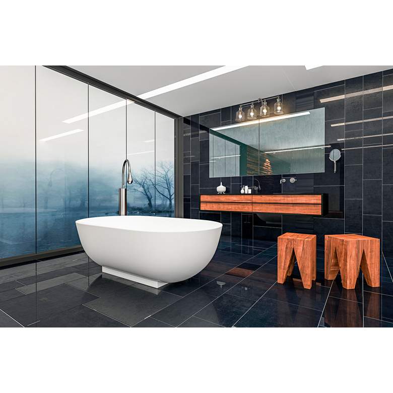 Image 1 Bryant 32" Wide Brushed Nickel 4-Light Vanity Bath Light in scene