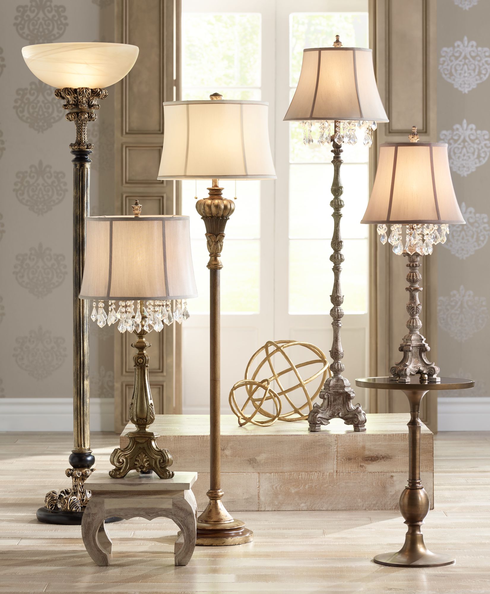 antique gold floor lamps