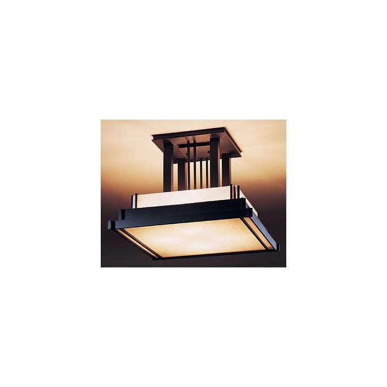 Image 1 Hubbardton Forge Steppe Black Finish 17 1/2" Ceiling Light in scene