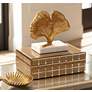 Gold Decorative 7 1/2" Wide Ginkgo Leaf Sculpture in scene