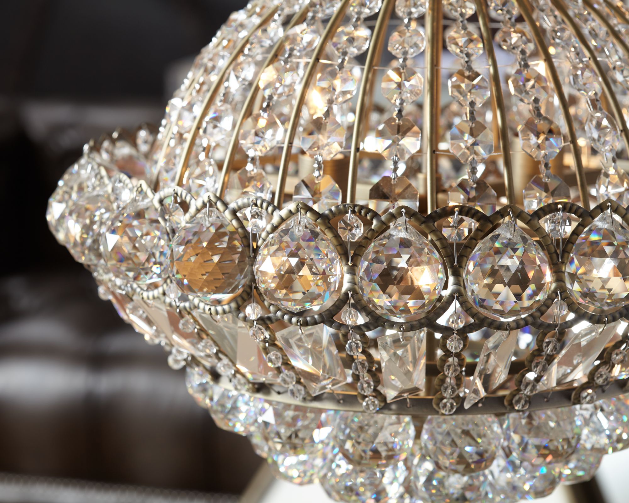 Watch A Video About the Vienna Full Spectrum Wallingford Antique Brass Crystal Chandelier