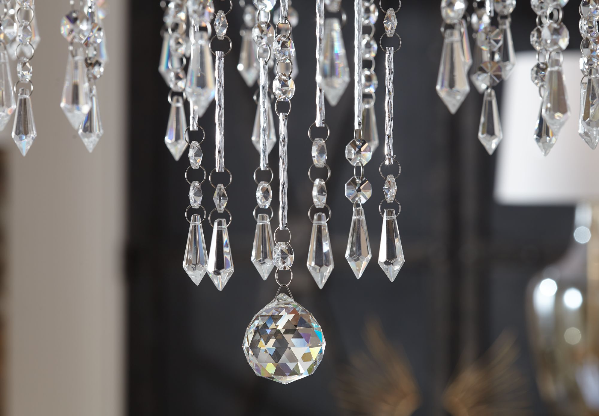 Vienna Full Spectrum Crystal Rain 28" Wide 6-Light Crystal Chandelier in scene