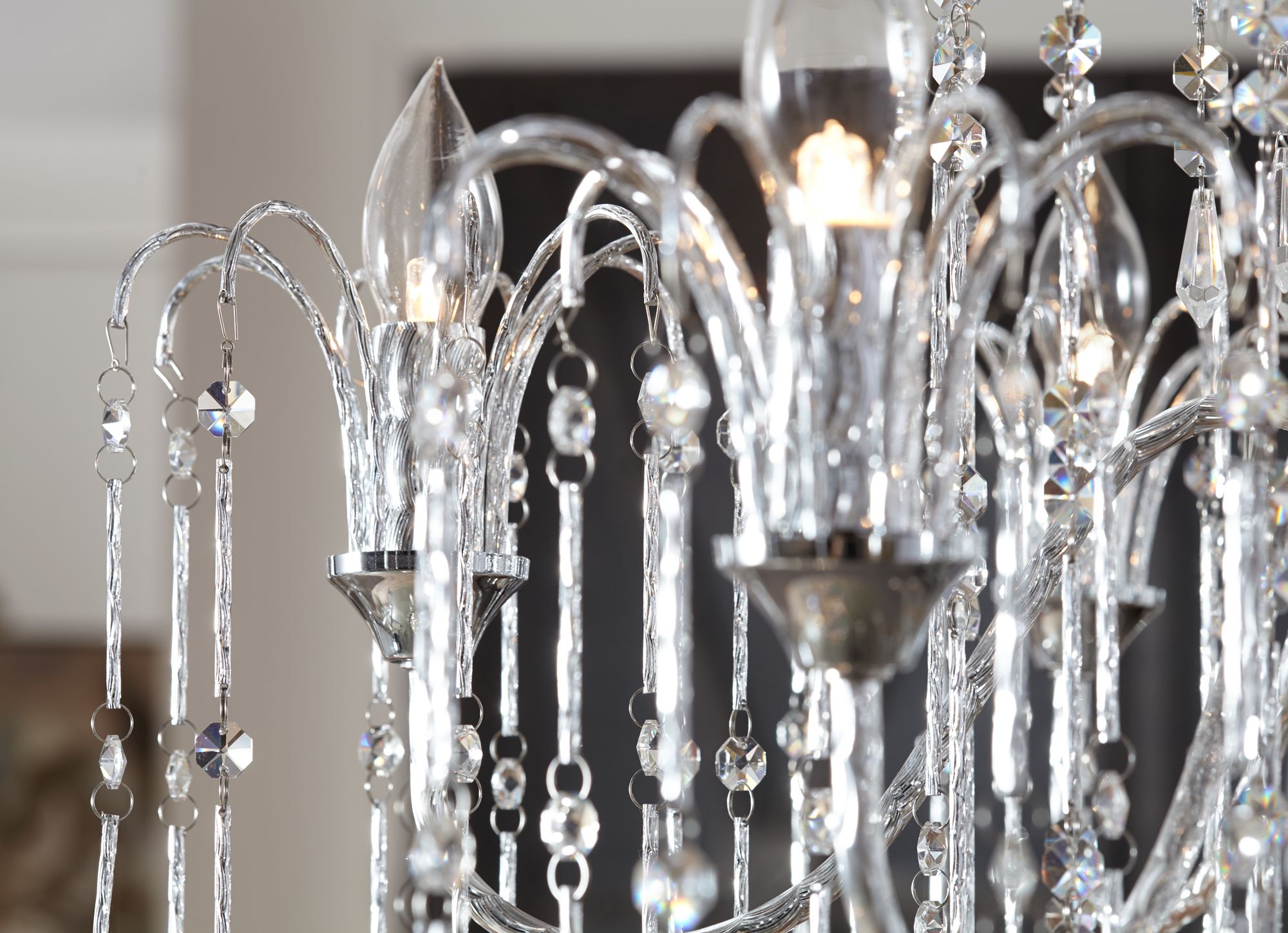 lamps plus crystal rain chandelier