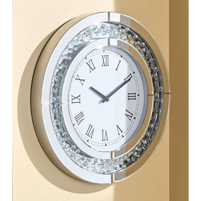 Image 7 Cielo Mirrored 20 inch Round Wall Clock in scene