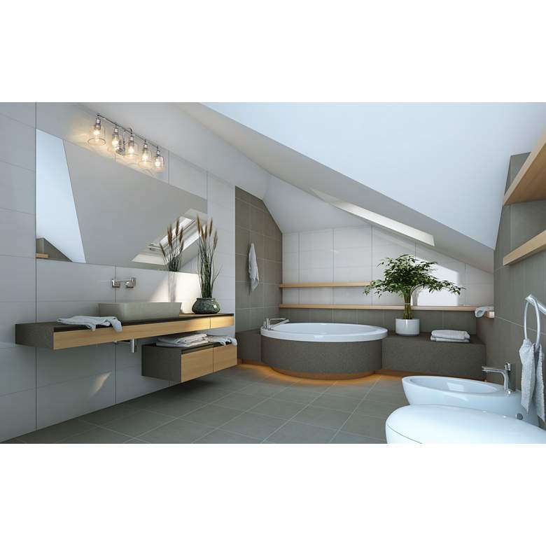 Image 1 Bryant 40 1/2" Wide Chrome 5-Light Vanity Bath Light in scene
