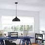 1_Amador 11 3/4" Wide Textured Black Dome Mini Pendant in scene