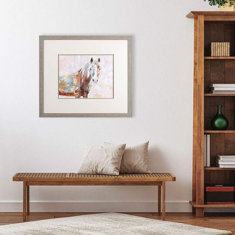 Image 1 Dappled Horse I 34" Wide Rectangular Framed Wall Art in scene
