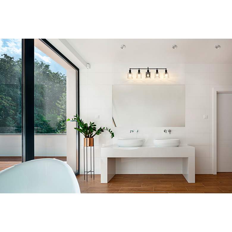 Image 1 Bryant 40 1/2" Wide Matte Black 5-Light Bath Light in scene