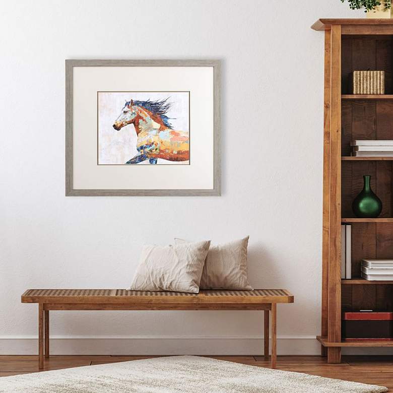 Image 1 Dappled Horse II 34 inch Wide Rectangular Framed Wall Art in scene