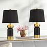 1_Anthem 19" High Black and Brass Table Lamp Set of 2 in scene