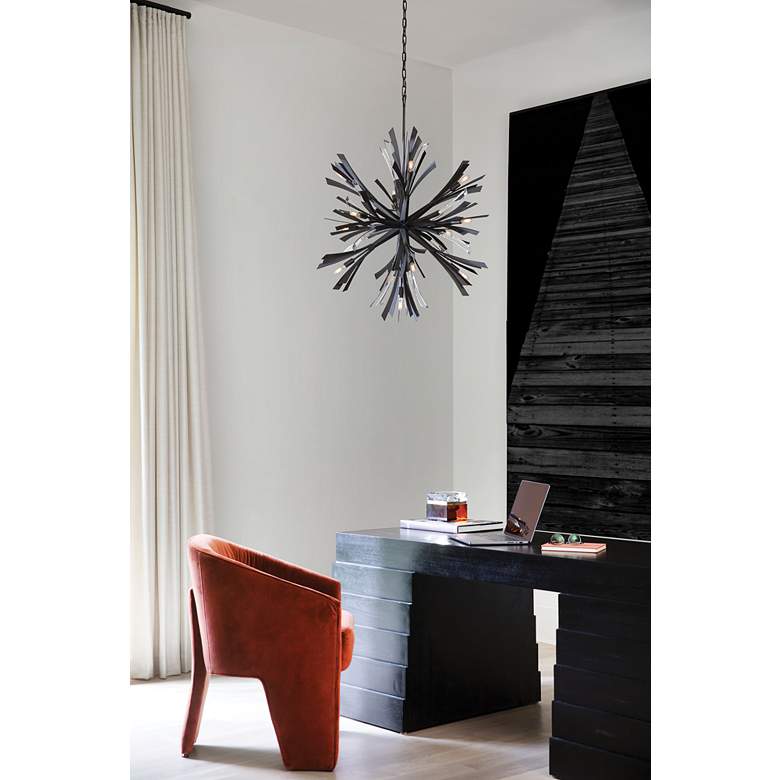 Image 1 Hinkley Vida 36 inch Wide Brushed Graphite 13-Light Orb Chandelier in scene