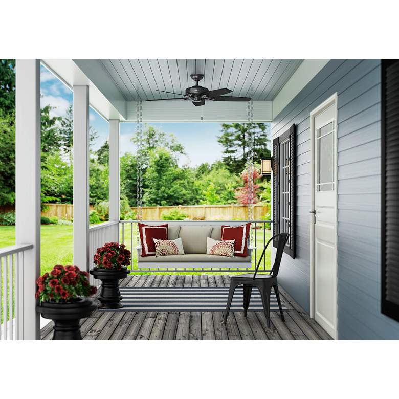 Image 1 52" Hunter Builder Elite Matte Black Ceiling Fan in scene