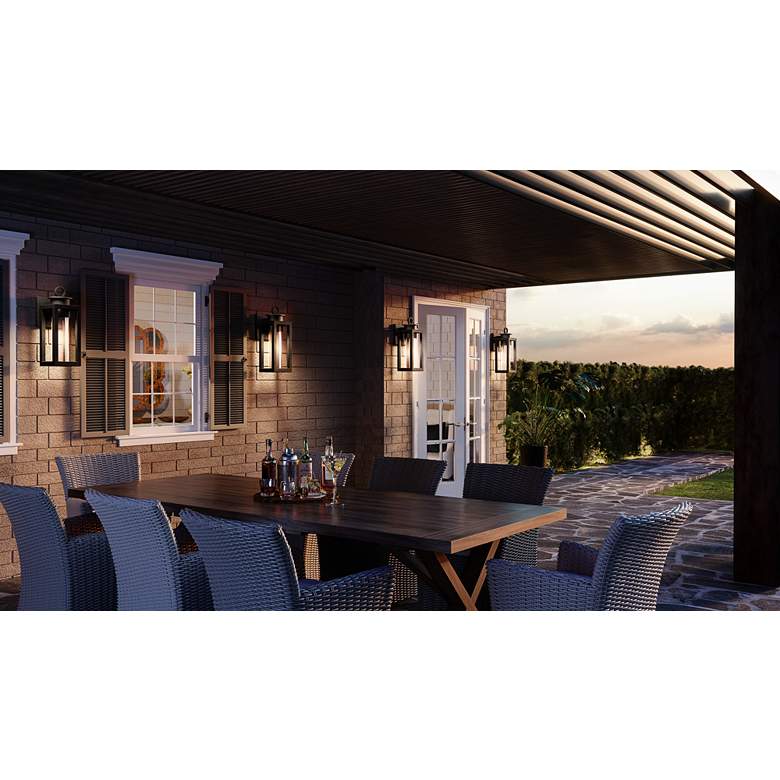 Image 1 Quoizel Donegal 18 3/4" High Matte Black Outdoor Wall Lantern in scene